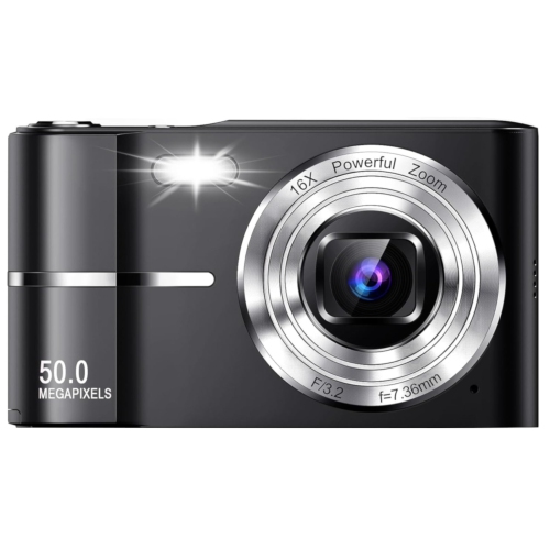 Appareil photo numérique HD compact 50&nbsp;Mpx 16X Zoom HD 1080p Appareil photo automatique 32&nbsp;Go, Caméra amusante pour filles Enfants