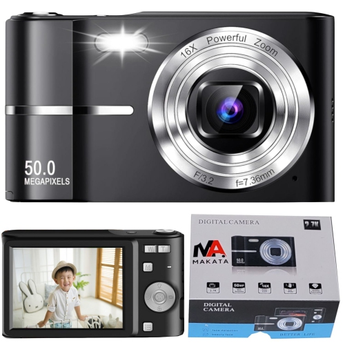 Appareil photo numérique HD compact 50&nbsp;Mpx 16X Zoom HD 1080p Appareil photo automatique 32&nbsp;Go, Caméra amusante pour filles Enfants