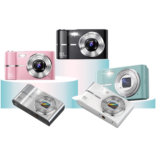 Appareil photo numérique compact HD MAKATA 50&nbsp;Mpx 16x zoom HD 1080p Appareil photo automatique 32&nbsp;Go, Caméra amusante pour garçons Jeunes