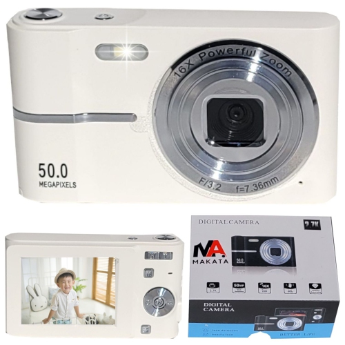 MAKATA Compact HD Digital Camera 50MP 16X Zoom HD 1080P Point and Shoot Camera 32GB Memory Card, Fun Camera for Boys Girls Kids Students Beginners