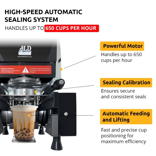 Machine à sceller entièrement automatique A-WJCS01 pour moules à bobine | Qualité commerciale | Jusqu'à 650&nbsp;tasses par heure | Pour