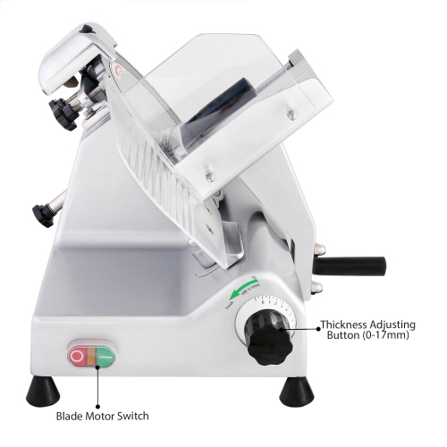 A-250ES10-3 Meat Slicer Commercial | Electric Food Slicer with 10-inch Stainless Steel Blade | Aluminum Body | Low Noise | 110V