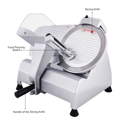A-250ES10-3 Meat Slicer Commercial | Electric Food Slicer with 10-inch Stainless Steel Blade | Aluminum Body | Low Noise | 110V