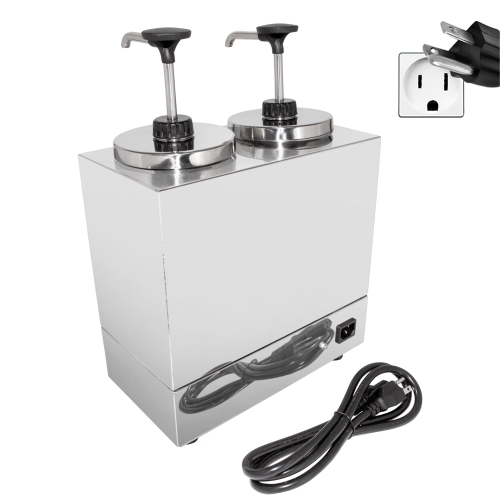 Distributeur de sauce AP-314 | Chauffe-sauce à 2 têtes | Chauffe-fondant | 110 V