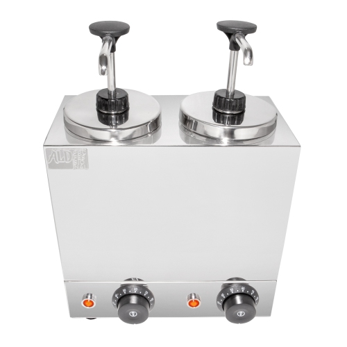 Distributeur de sauce AP-314 | Chauffe-sauce à 2 têtes | Chauffe-fondant | 110 V