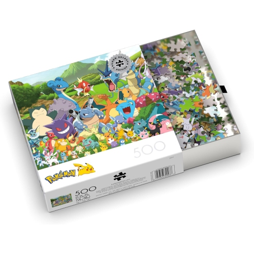 Buffalo Games - Noir Select - Pokémon - Pokemon Favorites Group - Casse-tête de 500 pièces pour adultes difficiles Puzzle Parfait pour les soirées de