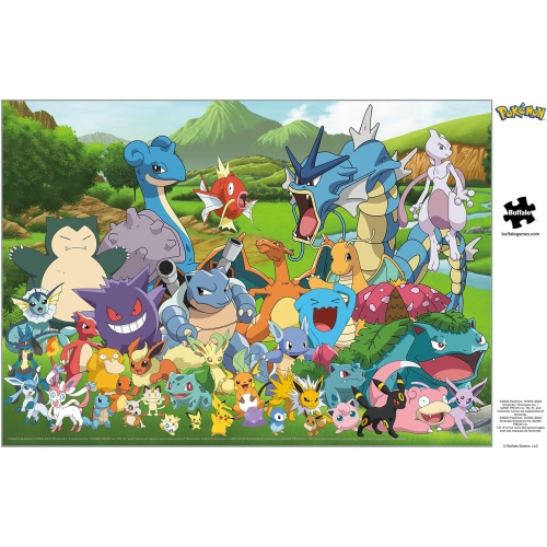 Buffalo Games - Noir Select - Pokémon - Pokemon Favorites Group - Casse-tête de 500 pièces pour adultes difficiles Puzzle Parfait pour les soirées de