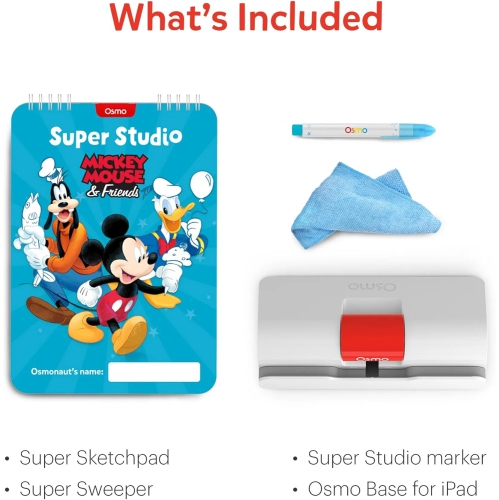 Osmo - Super Studio Disney Mickey Mouse & Friends - Ages 5-11 - Learn to Draw - For iPad Educational Learning Games - STEM Toy Gifts Boy & Girl-Ages