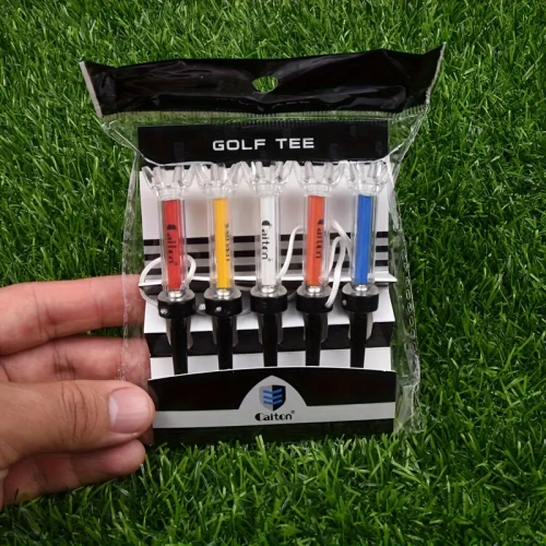 Caiton Magnetic Golf Tees Set - 5pcs with 360° Bounce Technology, Durable Plastic, Enhanced Accuracy, T - 90mm/3.54in