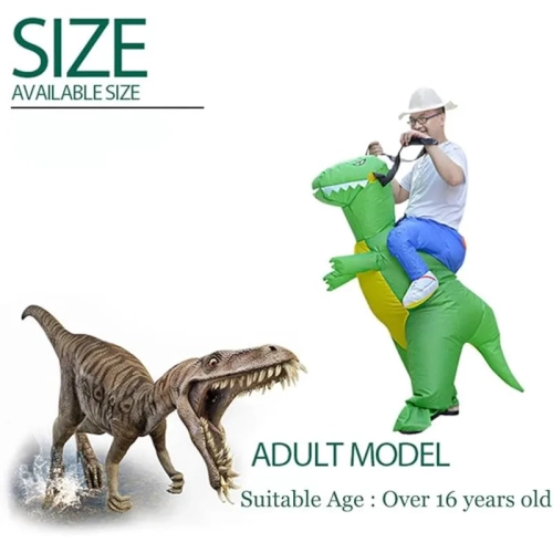 Inflatable Dinosaur T-Rex Costume – Blow-Up Animal Suit for Halloween Party, Perfect for Adults & Kids