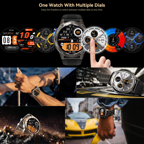 ISPEKTRUM Atlas GPS Smart Watch for Men 1.6" HD Display BT Call & Text Waterproof Sports Mode Pedometer Fitness Tracker smartwatch for Android iOS