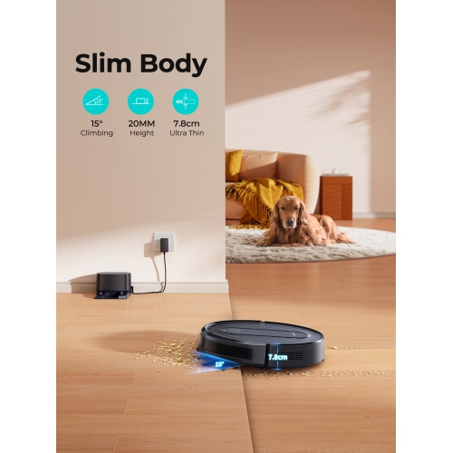 Aspirateur robot Airzeen, aspiration puissante avec application 3000Pa/commande par Alexa Nettoyage programmé Aspirateur robot auto-recharge pour la