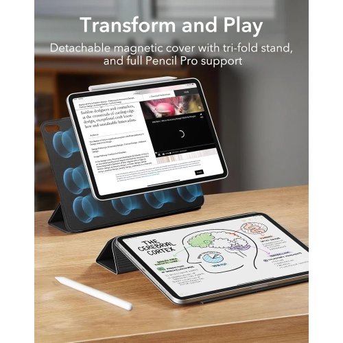 iPad Air 11" Case M2 – Slim Trifold Stand, Magnetic Attachment, Supports Apple Pencil/USB-C, Rebound Series for iPad Air 6th/5th/4th Gen (10.9"),