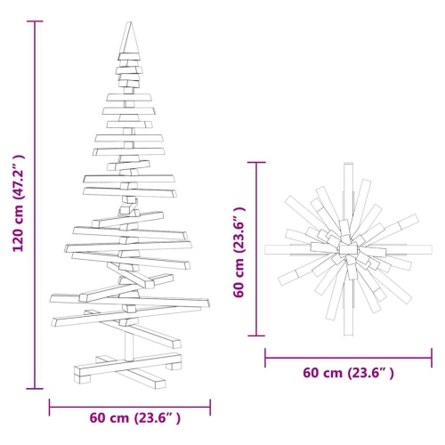 Arbre de Noël en bois pour décoration 120&nbsp;cm de VidaXL