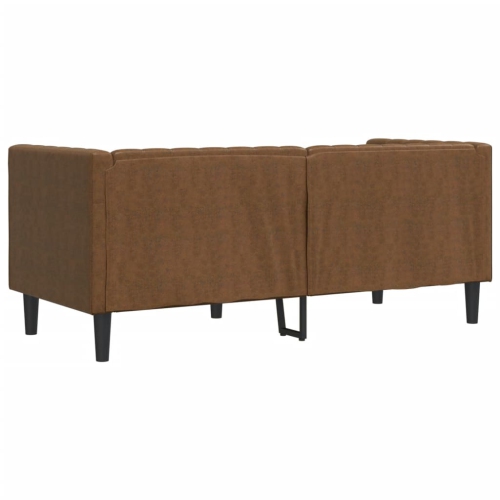 vidaXL Chesterfield Sofa with Bolsters 2-Seater Brown Faux Suede Leather