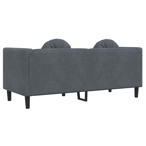 vidaXL Sofa with Cushions 2-Seater Dark Grey Velvet