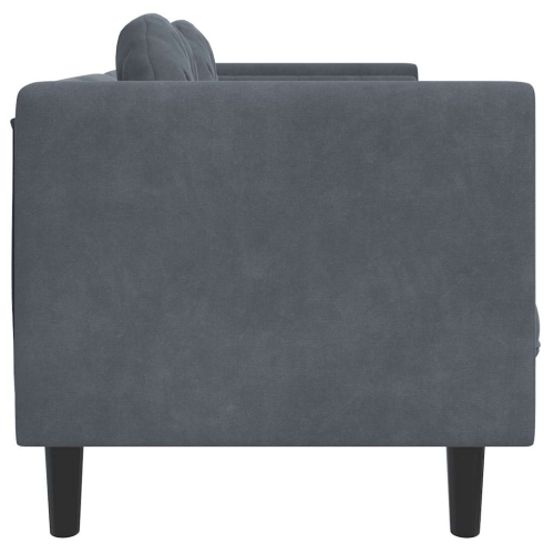 vidaXL Sofa with Cushions 3-Seater Dark Grey Velvet