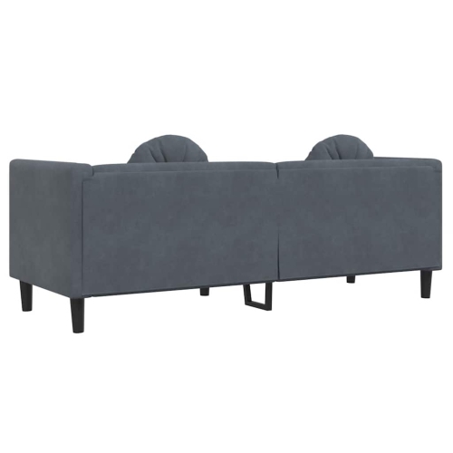 vidaXL Sofa with Cushions 3-Seater Dark Grey Velvet
