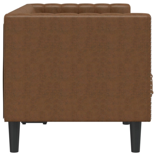 vidaXL Chesterfield Sofa 2-Seater Brown Faux Suede Leather