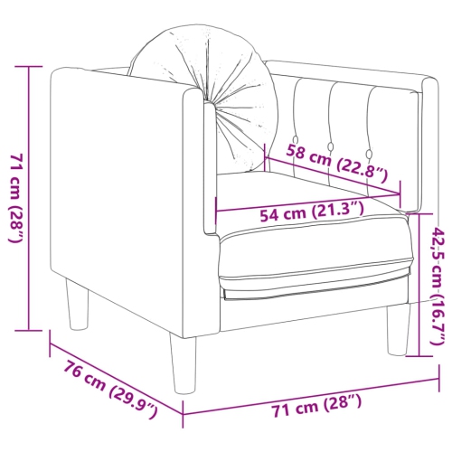 vidaXL 3 Piece Sofa Set with Pillows Brown Velvet