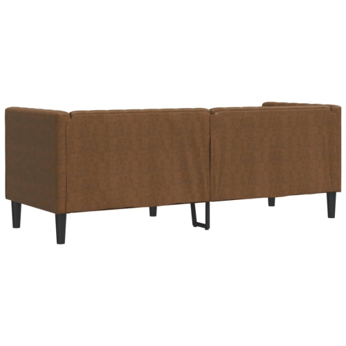 vidaXL Chesterfield Sofa 3-Seater Brown Faux Suede Leather