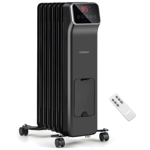 Radiateur à l'huile avec télécommande 1500&nbsp;W de Costway, 3 modes, minuterie intérieure, 24 heures