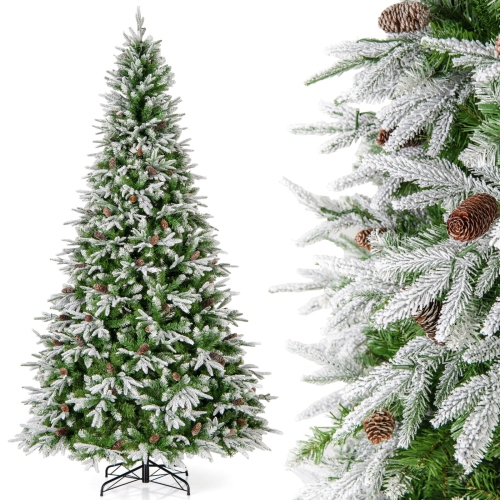 Arbre de Noël artificiel à charnières de 9 pi avec 1871 branches de Costway, 690 lumières