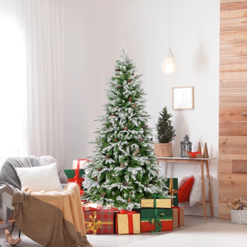 Arbre de Noël artificiel à charnières de 6 pi avec 765 branches de Costway, 280 lumières