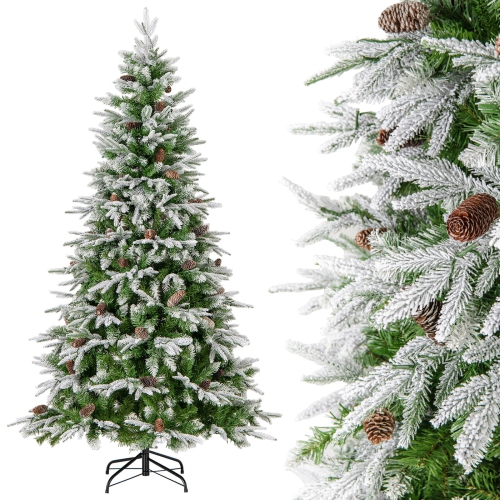 Arbre de Noël artificiel à charnières de 6 pi avec 765 branches de Costway, 280 lumières