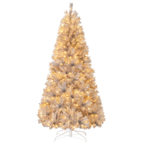 Costway 7 FT Christmas Tree Artificial Xmas Tree with 807 Branch Tips 400 LED Lights