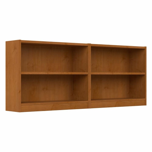 Image 1 de 5.. Bush Furniture – Petite bibliothèque universelle à 2 tablettes, ensemble de 2, cerisier naturel