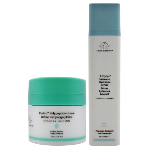 The Mile High-Dration Club by Drunk Elephant for Women - 2 Pc 1.69oz Protini Polypeptide Cream, 1.69oz B-Hydra Intensive Hydration Serum