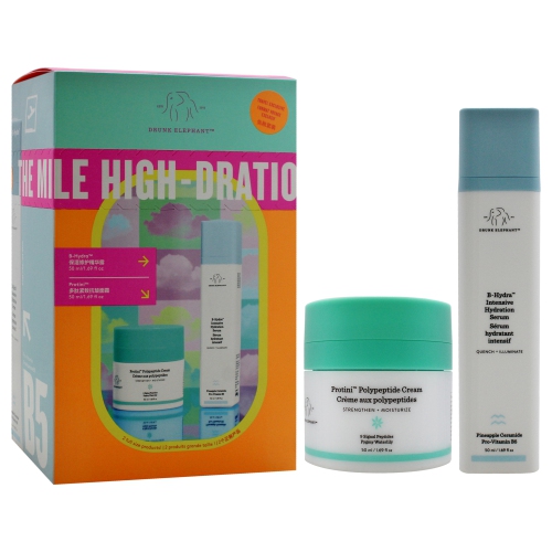 The Mile High-Dration Club by Drunk Elephant for Women - 2 Pc 1.69oz Protini Polypeptide Cream, 1.69oz B-Hydra Intensive Hydration Serum