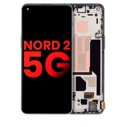 ESOURCE PARTS  Replacement Oled Assembly With Frame Compatible With Oneplus Nord 2 5G (Aftermarket Plus) (Blue Haze)