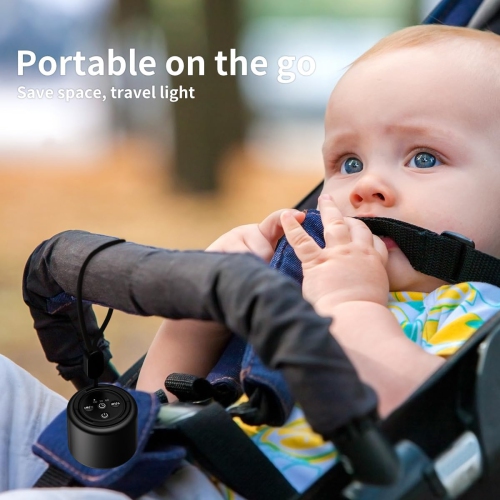 Machine à bruit blanc Mini Portable avec 30 sons apaisants Travel Sleep Brown Noise Machine pour adultes enfants bébé, noir