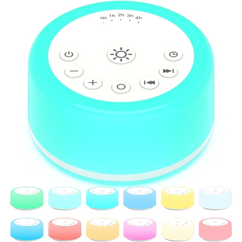 Noise Sound Machine Machine à bruit blanc 12 couleurs Machine à bruit avec 30 sons apaisants pour le sommeil et le voyage à domicile et le bureau,
