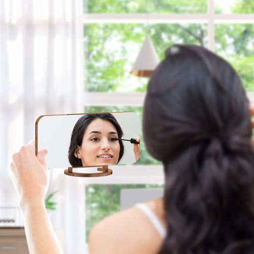 Digital Alarm Clock with USB Charger,Large LED Display, Snooze Function Dim Mode Wall Hanging Beside Desk Clock for Bedroom,Red Brown