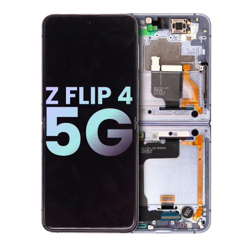 ESOURCE PARTS  Replacement Inner Oled Assembly With Frame Compatible With Samsung Galaxy Z Flip 4 5G (Service Pack) (Blue)