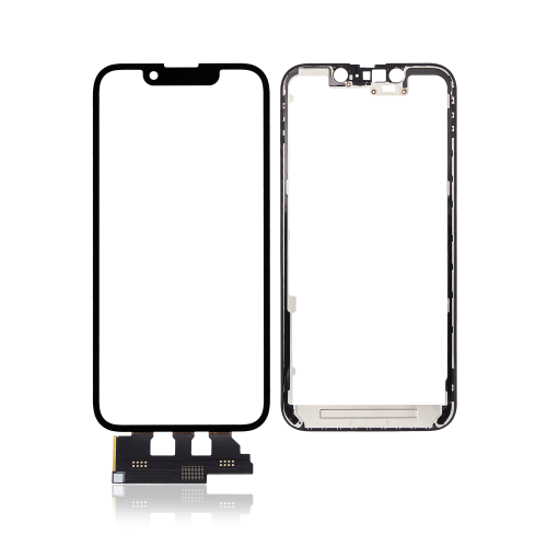 ESOURCE PARTS  4 In 1 With Frame Included (Front Glass + Oca + Short Touch + Oca Pre-Installed) Compatible With Iphone 13 Mini