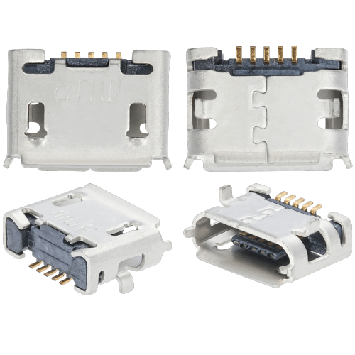 Replacement Charging port soldering required - 05 Pin - Micro B - 2 Anchor Points
