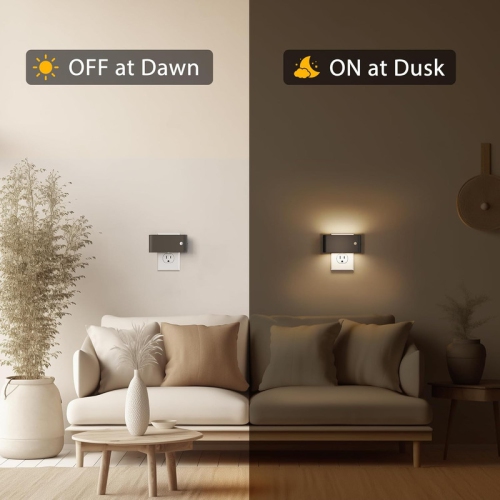 Motion Sensor Night Light, 2 Pack Motion Activation Night Lights Plug into Wall, Auto On Off, 0-100LM Dimmable Night Light Plug in, 3000K Warm White