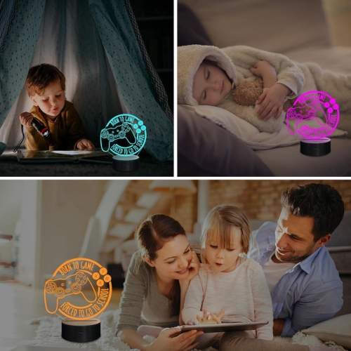 Veilleuse de jeu, lampe de jeu pour enfants, cadeau de veilleuse de console de jeu, cadeaux d'anniversaire de Noël pour les garçons copains lui, Born