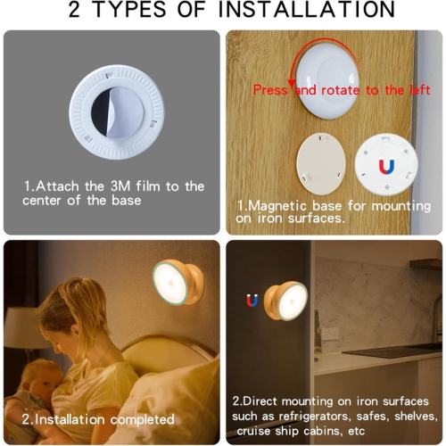 Motion Sensor Night Light Magnetic Cruise Ship Motion Sensor Light, Rechargeable Battery Wall Light Motion Activated Stick On Closet Light,
