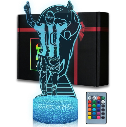 YOULIGHTS  No.10 Argentina Soccer Night Light for Boys, 16 Color Changing Dimmable w Remote Room Soccer Decor, Desk Lamp for Football Fans Kids Teens
