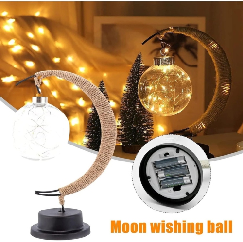 Lampe lunaire enchantée, lampe lunaire enchantée par arbre scintillant, lampe de lune, veilleuse Magic Moon pour Noël Cadeau de Noël Décoration de