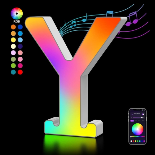 YOULIGHTS  Light Up Letters Led Letter - Bedroom Lighted Letter Colorful Glitter Alphabet Music Sync Color Changing Letters for Boy Girl Gift Birthday