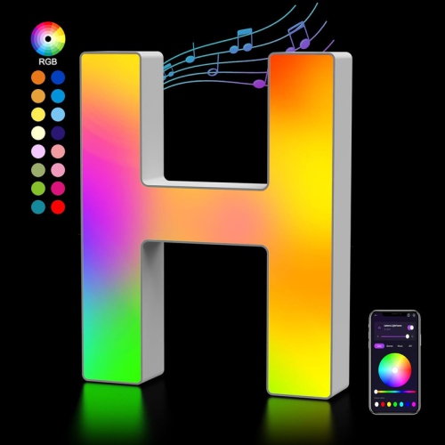 YOULIGHTS  Light Up Letters Led Letter - Bedroom Lighted Letter Colorful Glitter Alphabet Music Sync Color Changing Letters for Boy Girl Gift Birthday