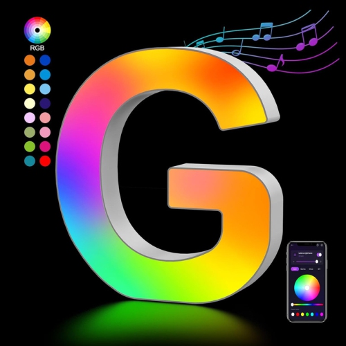 YOULIGHTS  Light Up Letters Led Letter - Bedroom Lighted Letter Colorful Glitter Alphabet Music Sync Color Changing Letters for Boy Girl Gift Birthday