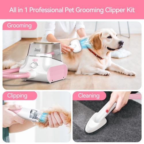 Dog grooming kit & Dog Grooming Vacuum, Pet Grooming Vacuum with Pet Clipper Nail Grinder, 4.5L Dust Cup Dog Brush Vacuum with 7 Pet Grooming Tools
