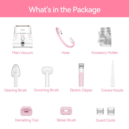 Dog grooming kit & Dog Grooming Vacuum, Pet Grooming Vacuum with Pet Clipper Nail Grinder, 4.5L Dust Cup Dog Brush Vacuum with 7 Pet Grooming Tools